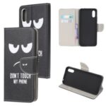 Cross Texture Patterned Leather Wallet Shell for Xiaomi Redmi 9A – Do Not Touch My Phone