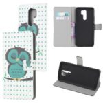 Pattern Printing Leather Wallet Case for Xiaomi Redmi 9 – Sleeping Owl on the Branch