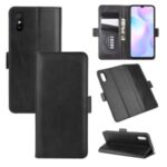Magnet Closure Leather Wallet Stand Phone Case Cover for Xiaomi Redmi 9A – Black