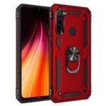 Hybrid PC TPU Kickstand Armor Phone Shell Case for Xiaomi Redmi Note 8T – Red
