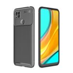 Drop Resistant Carbon Fiber Texture TPU Phone Cover Case for Xiaomi Redmi 9C – Black