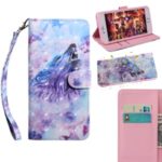 Light Spot Decor Patterned Leather Wallet Stand Case for Xiaomi Redmi 9 – Howling Wolf