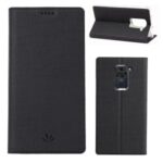 VILI DMX Cross Texture Card Holder Leather Case for Xiaomi Redmi 10X 4G/Redmi Note 9 – Black
