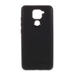 Carbon Fiber Skin TPU Cell Phone Case for Xiaomi Redmi Note 9/Redmi 10X 4G – Black