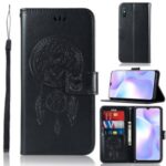 Imprint Dream Catcher Owl Wallet Leather Case for Xiaomi Redmi 9A – Black