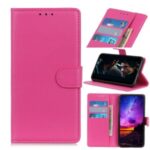 Litchi Skin Leather Wallet Stand Case for Alcatel 1SE (2020) – Rose