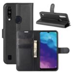 Litchi Texture Wallet Stand Leather Case for ZTE A7 2020 (with Fingerprint Sensor) – Black