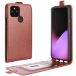 Vertical Flip Shell Crazy Horse Leather Protective Case for Google Pixel 5 XL – Brown
