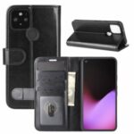 Crazy Horse Wallet Shell Stand Leather Mobile Phone Cover for Google Pixel 5 XL – Black