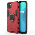 Ring Holder Kickstand Hybrid PC + TPU Combo Cover Case for Realme C11 – Red