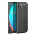 Litchi Texture TPU Mobile Phone Shell for Realme C11 – Black