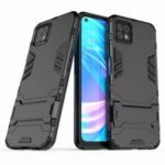 2-in-1 Plastic + TPU Hybrid Case with Kickstand for Oppo A72 5G – Black