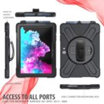 [Built-in Hand Holder Strap] 360° Swivel Kickstand  PC + Silicone Tablet Combo Shell for Microsoft Surface Go/Go 2 – Black