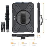 [Built-in Hand Holder Strap] 360° Swivel PC + Silicone Combo Kickstand Tablet Shell with Shoulder Strap for Microsoft Surface Go/Go 2 – Black