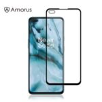 AMORUS Full Glue Full Size Silk Printing Tempered Glass Screen Protector for OnePlus Nord