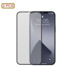 BASEUS 0.25mm Full-screen Curved Frosted Tempered Glass Protector for iPhone 12 Pro Max 6.7 inch (2pcs/pack) – Black