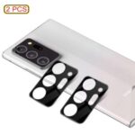 MOCOLO 2Pcs/Set Silk Print HD Tempered Glass Camera Lens Guard Films for Samsung Galaxy Note20 Ultra/Note20 Ultra 5G – Black