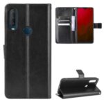 Crazy Horse Skin Leather with Wallet Protective Case for Vodafone Smart V11 – Black
