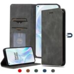 Auto-absorbed Business Style PU Leather Case with Card Slots for OnePlus 8 – Black