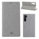 VILI DMX Cross Texture Leather Stand Shell Case for OnePlus Nord/Z/8 Nord 5G – Grey