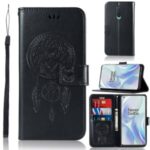 Imprinted Dream Catcher Owl Wallet Leather Case for OnePlus 8 – Black