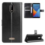 Crazy Horse Leather Wallet Case for Wiko Sunny5 – Black