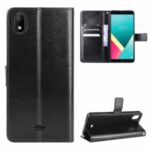 Crazy Horse Leather Wallet Stand Case for Wiko Y61 – Black