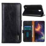 PU Leather Wallet Stand Cell Phone Case for Nokia C2 – Black