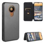 Carbon Fiber Texture Leather Auto-absorbed Phone Casing for Nokia 5.3 – Black