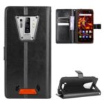 Crazy Horse PU Leather Wallet Stand Case for Blackview BV6900 – Black