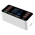 60W USB Charger PD QC3.0 Fast Charge Desktop Adapter 8 Ports Smart LED Display USB Charge Station Hub – US Plug