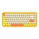 AJAZZ 308I Wireless Bluetooth Keyboard Mini Portable 84-Key Keyboard – Yellow