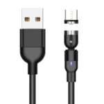 1m 2A USB to Micro USB Nylon Braided Rotatable Bending Magnetic Cable – Black