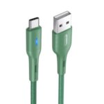 USAMS 1.2M Nylon Braided Type-C USB Data Sync Charger Cable Smart Auto Disconnect for Samsung Huawei Xiaomi – Green
