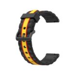 Wavy Square Textured Silicone Watch Band Strap for Fitbit Versa/2/Lite – Black/Red/Yellow