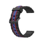 Wavy Square Textured Silicone Watch Strap Band for Garmin Vivoactive3/Forerunner245/645 – Black/Red/Blue