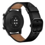46mm Cowhide Leather Watch Band (DS Style) for Huawei Watch GT 2/1 / Honor Magic GT 2e – Black