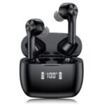 HD-T9 TWS Wireless Bluetooth Earphone Mini Sports Stereo Headphone with Digital Display – Black