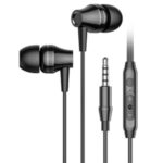 G30 Metal Stereo Headset with Microphone Subwoofer 3.5mm In-ear Earphone – Black