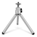 Aluminum Alloy Metal Head Camera Selfie Mini Tripod – Silver