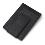 Genuine Leather Ultra-thin Pocket Anti-magnetic RFID Protected Card Bag Wallet – Black