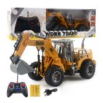 166-169 Remote Control Engineering Vehicle Excavator Remote Control Bulldozer Digging Children’s Toy Model Car – Style A