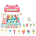 Ice Cream Snack Car Playset Kit Lights And Sounds Kids Pretend Play Toy Set for Preschool Children