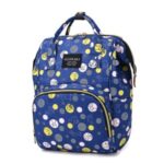 Diaper Backpack Cartoon Pattern Baby Nappy Backpack Large Multifunctional Diaper Bag Mommy Maternity Bag – Dark Blue/Circle