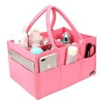 Baby Diaper Organizer Nappy Kid Storage Carrier Bag Basket Box – Pink