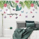 Leaf Butterfly Pattern Wall Stickers Home Decor Adhesive Wallpaper Mural Art Decal