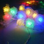 Rose Flower Bulb 20-LED Solar String Lights Outdoor Garden Fairy Lamp Decor – Colorful