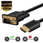1.8m HD 1080P HDMI Male to VGA Male Active Video Adapter Converter Cable