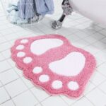 Little Feet Pattern Non-slip Bath Mat Water Absorption Bathroom Rug Floor Carpet 40 x 60cm – Pink//40 x 60cm