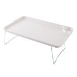 Foldable Portable Tablet Computer Desk Notebook Laptop Stand Bed Food Tray Holder – White